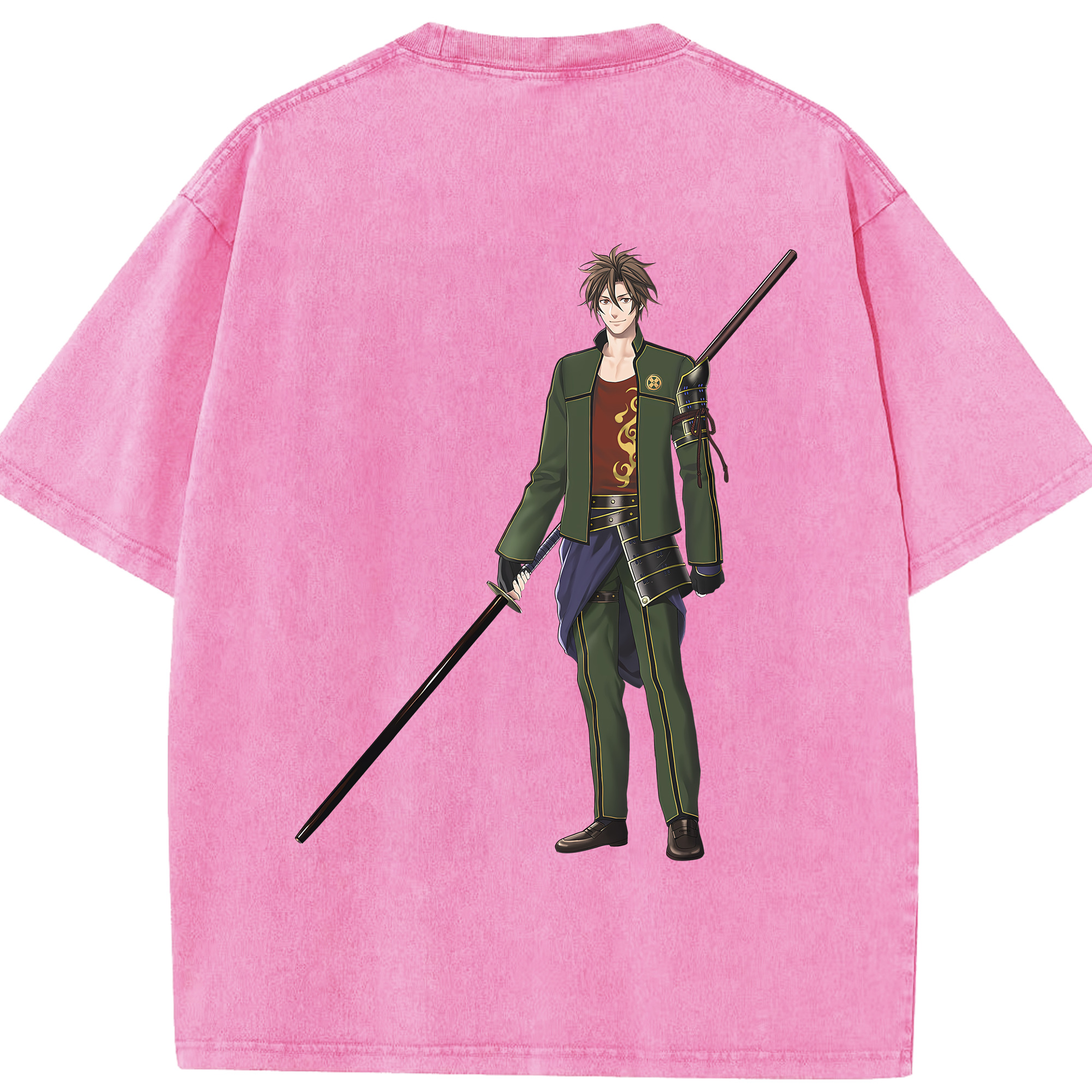 （画像用） 刀剣乱舞 Touken Ranbu 綿100% ヴィンテージ風 半袖Tシャツ（背面プリント）